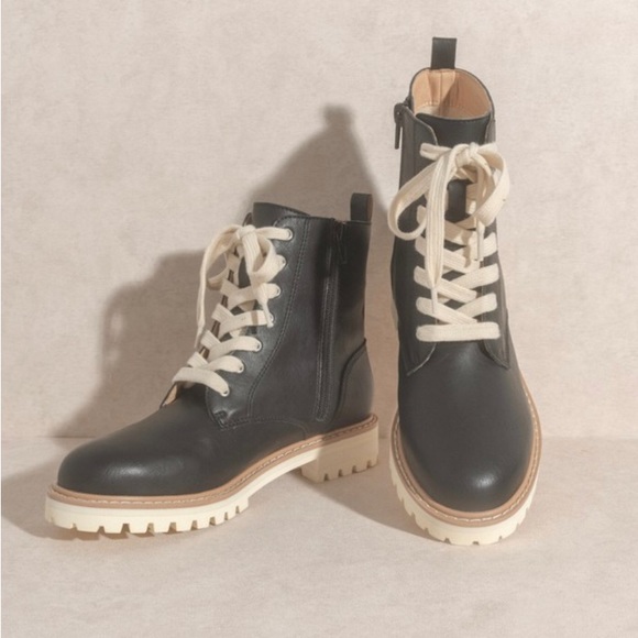 Few left! Aurora Black Combat Boots -black - Picture 4 of 7